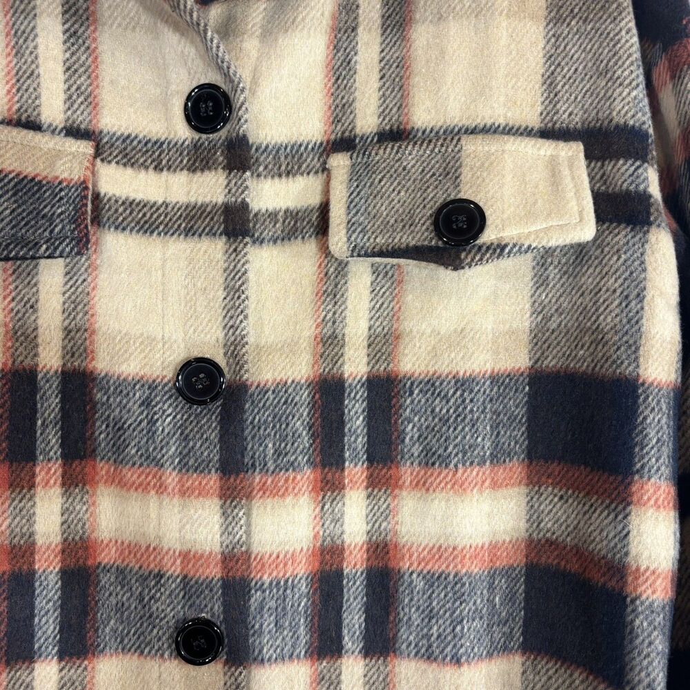 Pretty Garden Womens Plaid Shacket Size L Duster Soft Brushed Cabin Cozy NWT - Picture 3 of 12